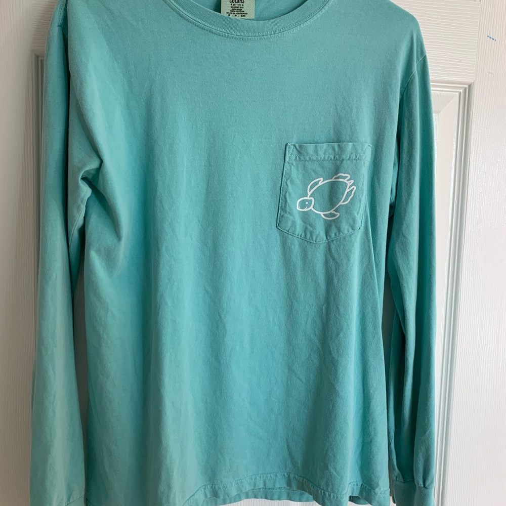 Teal long sleeve Shelly cove tee